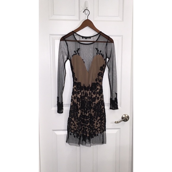 For Love and Lemons Luau Mini Dress Black Nude - Picture 5 of 6